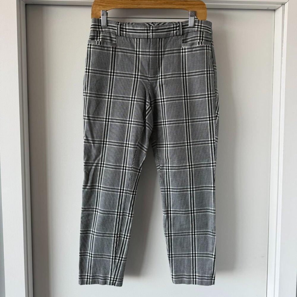 Banana Republic Sloan Black White Plaid Ankle Pants Size 4